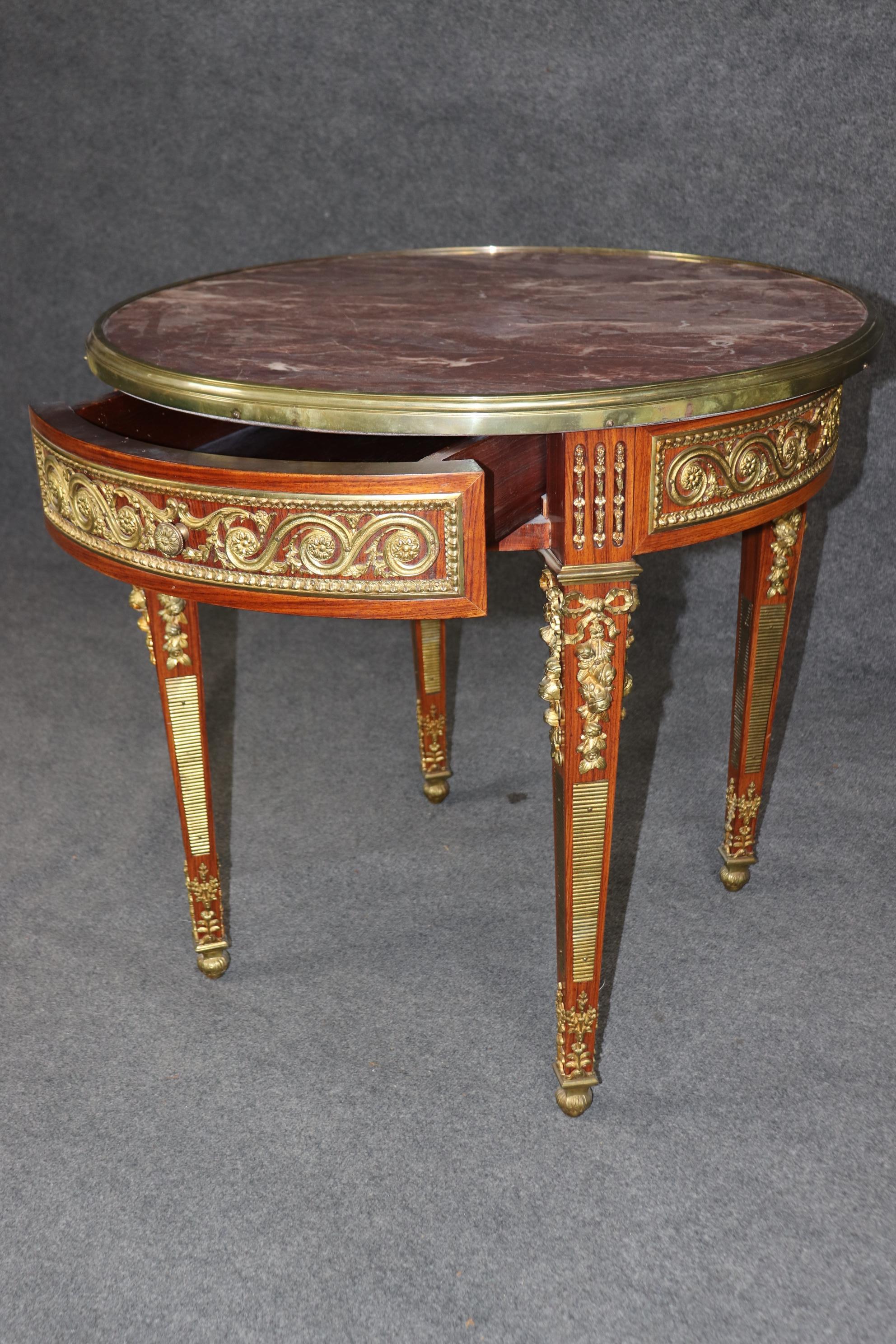 Superb Quality French Empire Marble Top Bronze Ormolu Center Table Circa 1880 For Sale 8