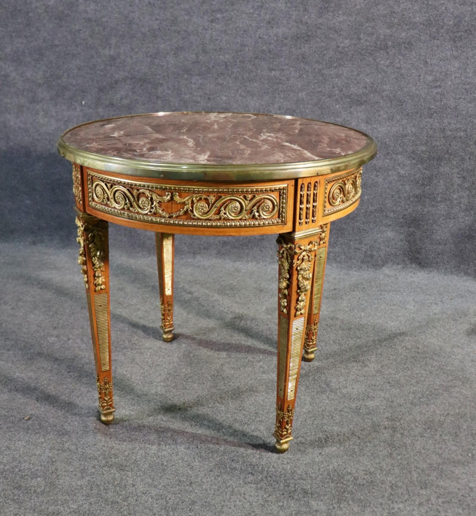 Superb Quality French Empire Marble Top Bronze Ormolu Center Table Circa 1880 For Sale 1