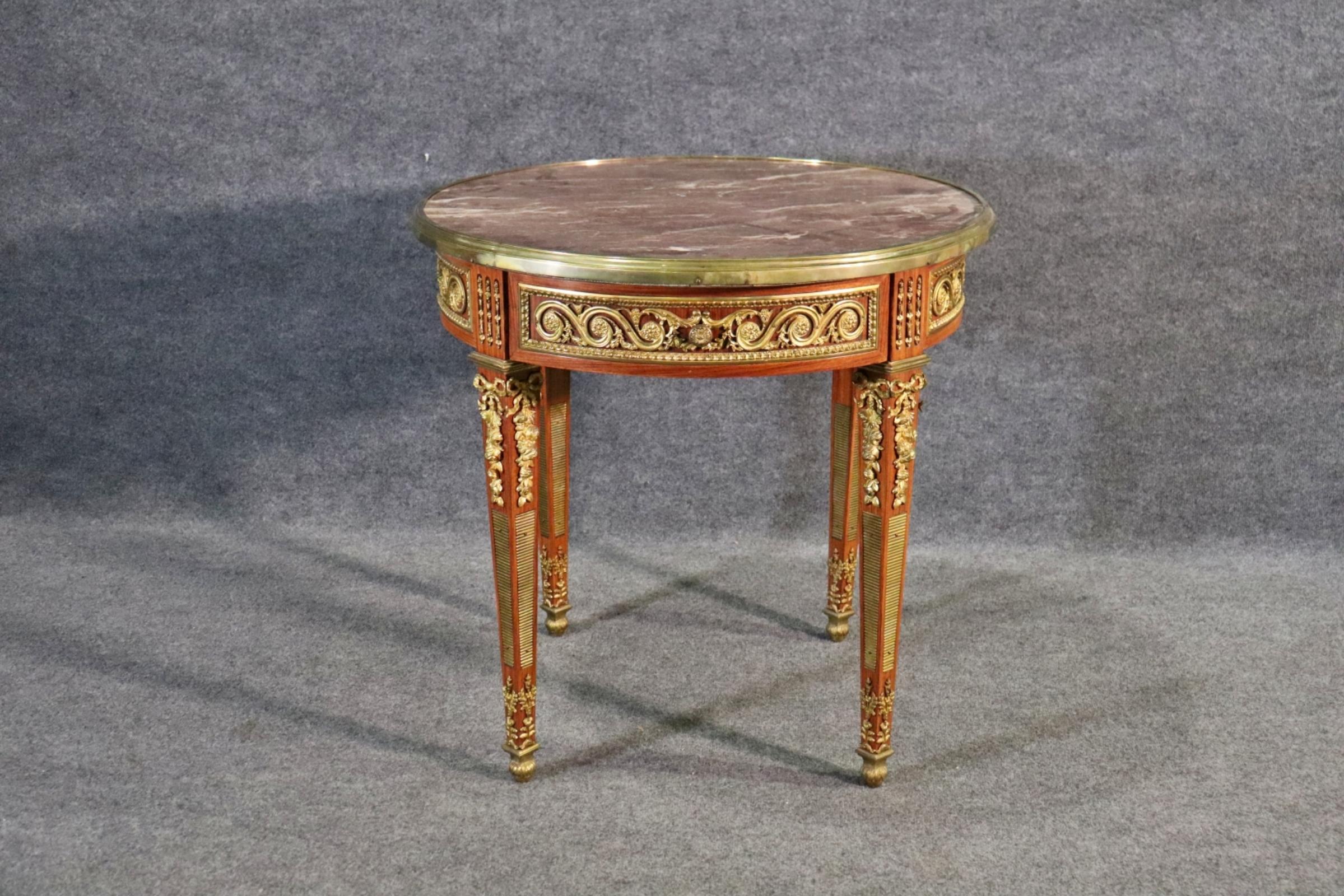 Superb Quality French Empire Marble Top Bronze Ormolu Center Table Circa 1880 For Sale 2