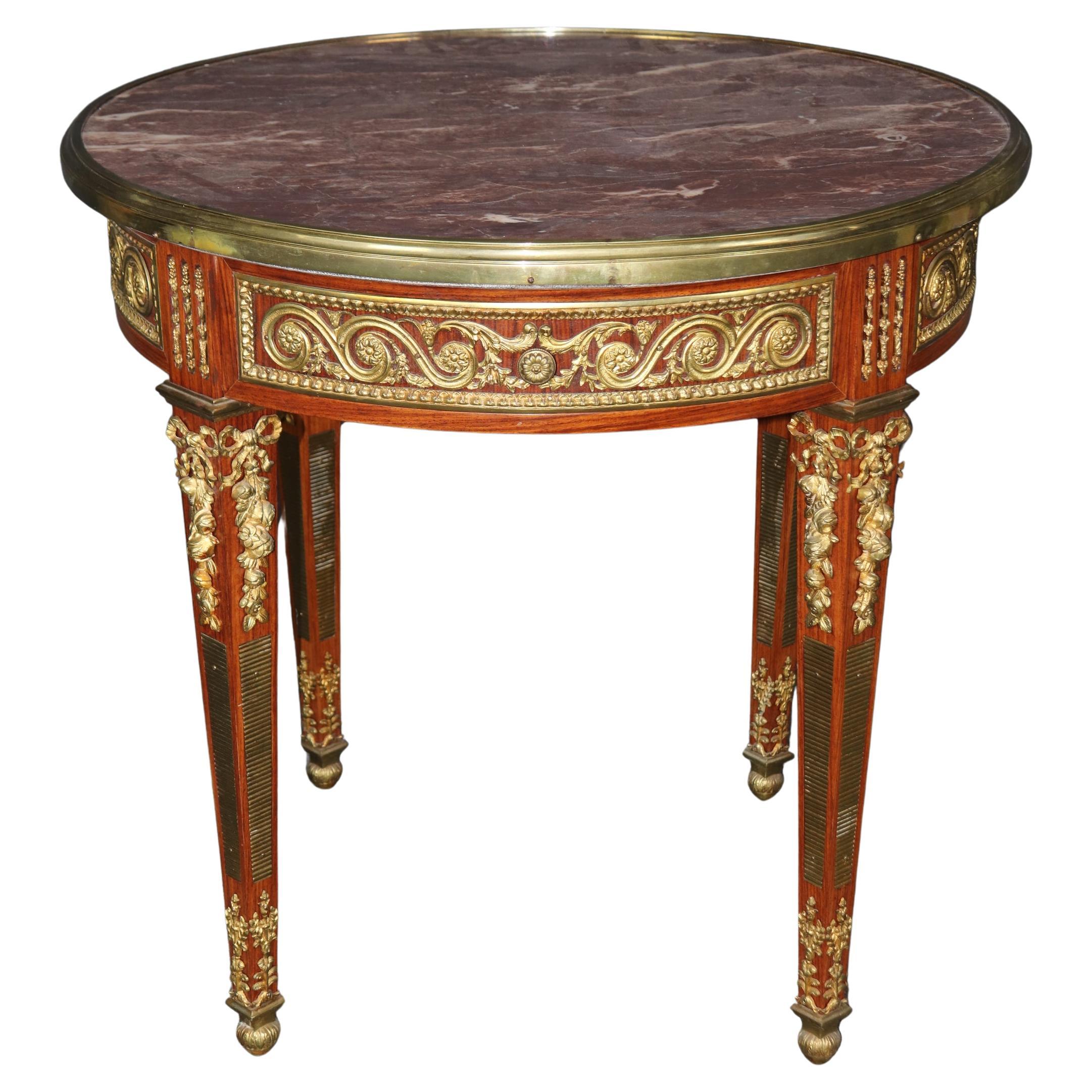 Superb Quality French Empire Marble Top Bronze Ormolu Center Table Circa 1880 For Sale