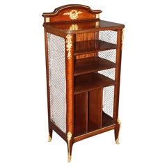 Superb Quality French Louis XV Walnut and Bronze Magazine Music Canterbury Rack