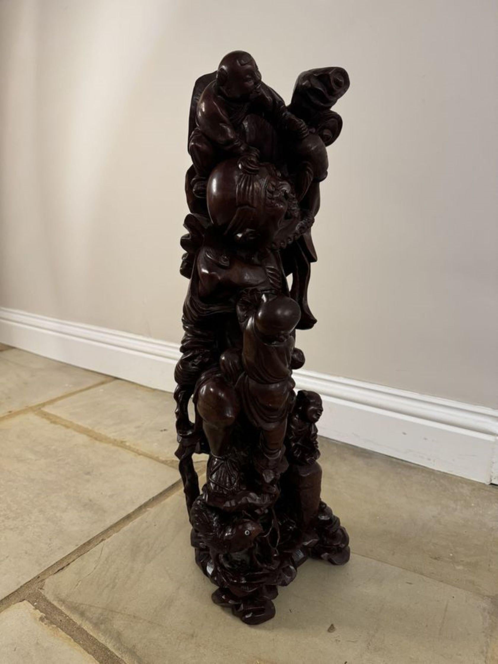 20th Century Superb quality large antique carved hardwood Chinese figure For Sale