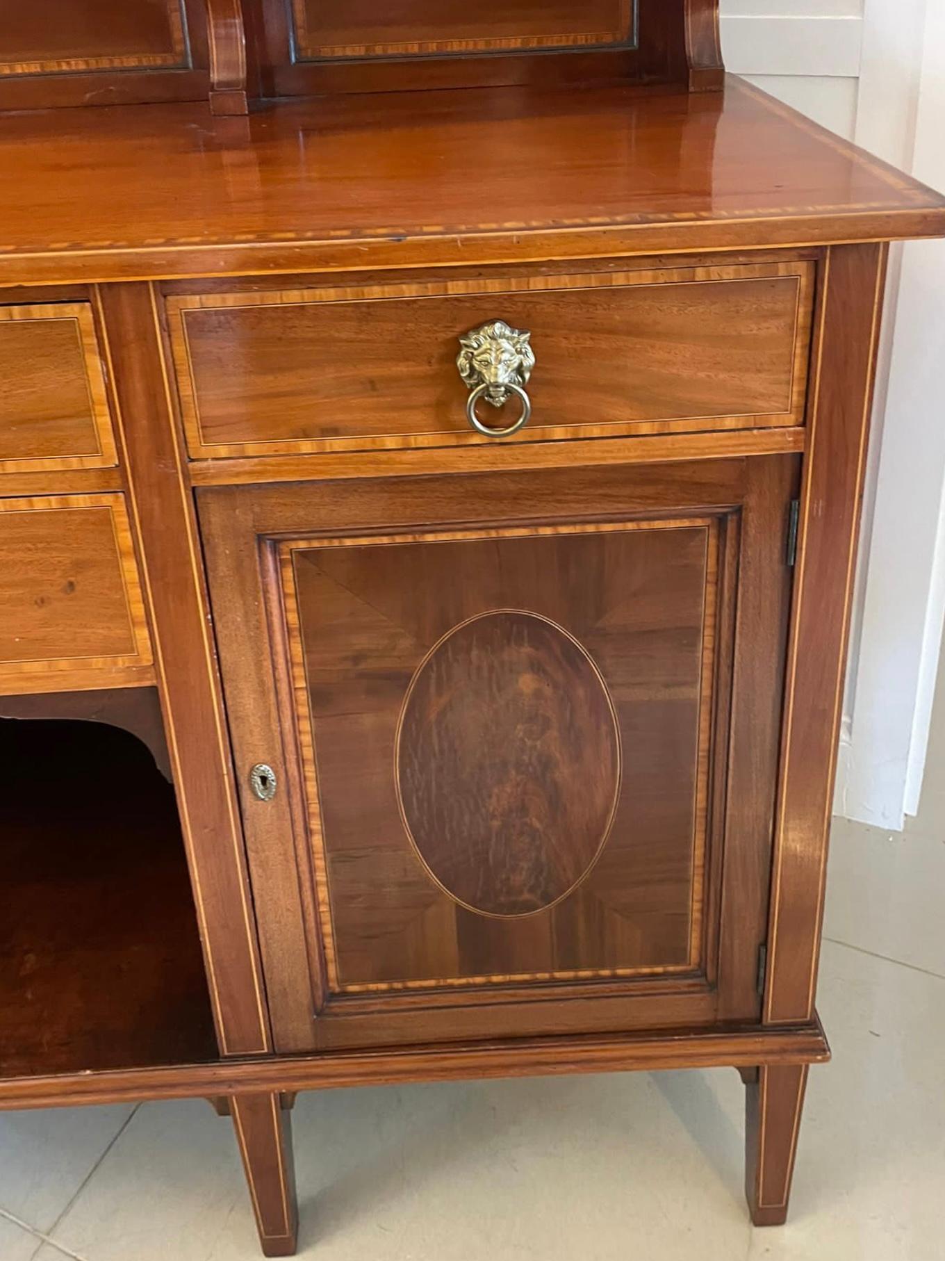 Superb Quality Large Antique Edwardian Mahogany Inlaid Sideboard  For Sale 3