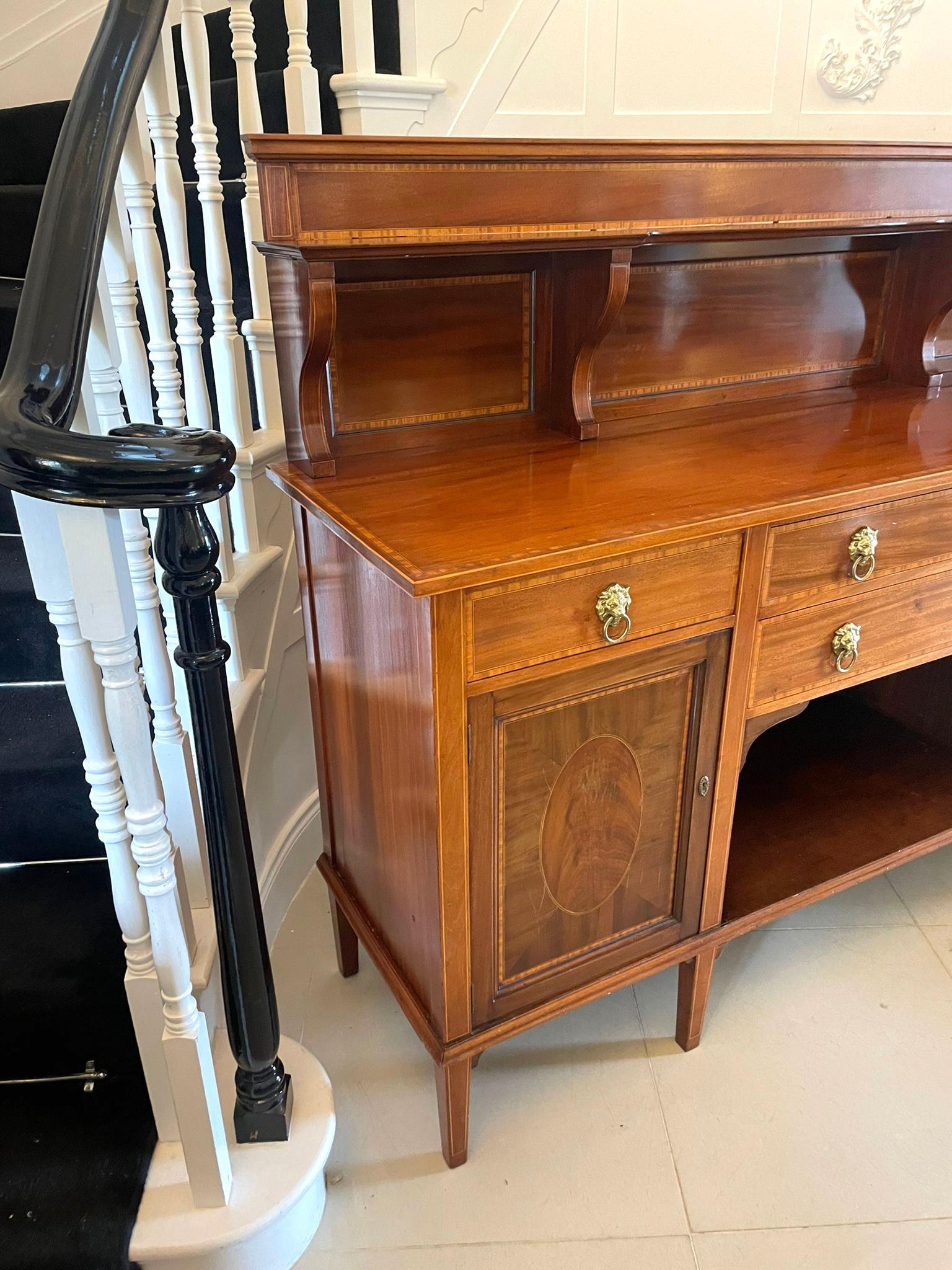 Superb Quality Large Antique Edwardian Mahogany Inlaid Sideboard  For Sale 5