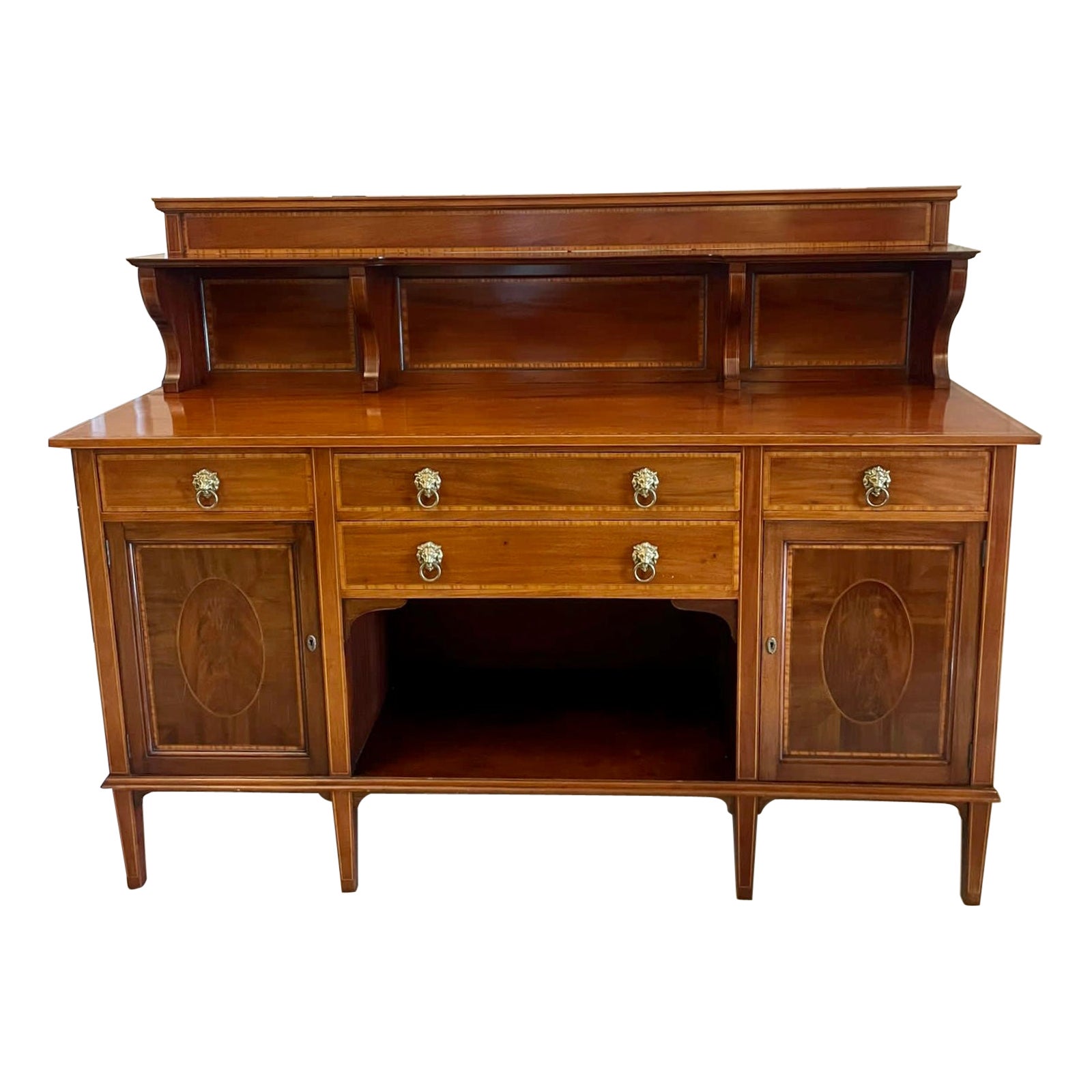 Großes antikes edwardianisches Sideboard aus Mahagoni mit Intarsien in hervorragender Qualität