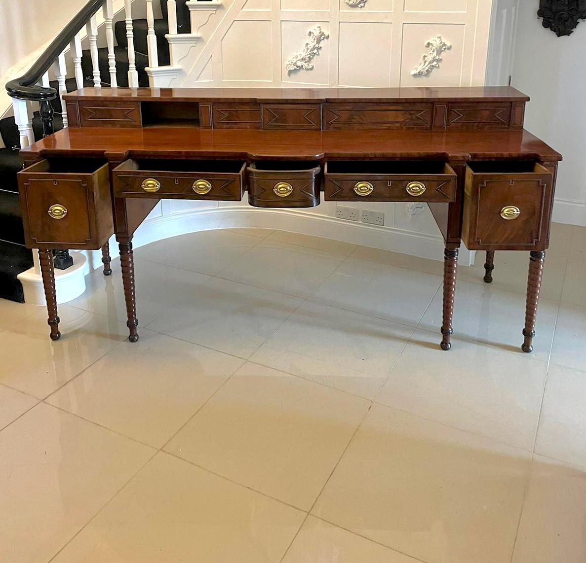 Superb Quality Large Antique George III Figured Mahogany Sideboard For Sale 2