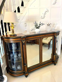 Superb Quality Large Antique Victorian Burr Walnut And Amboyna Inlaid Credenza