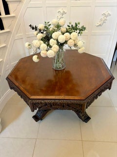 Superb Quality Large Antique Victorian Carved Oak Centre/Dining Table