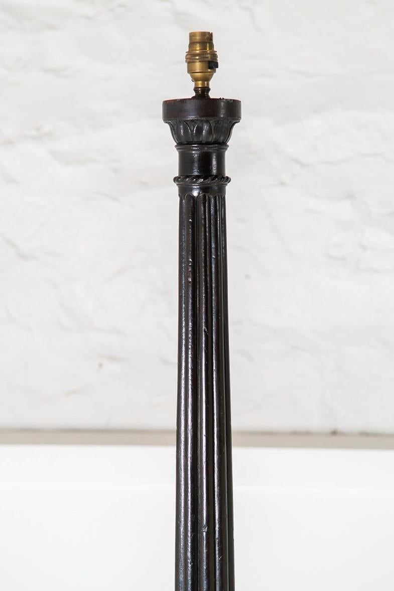 19th Century Superb Quality Late Victorian Tall Oversized Ebonised Hardwood Floor Lamp For Sale