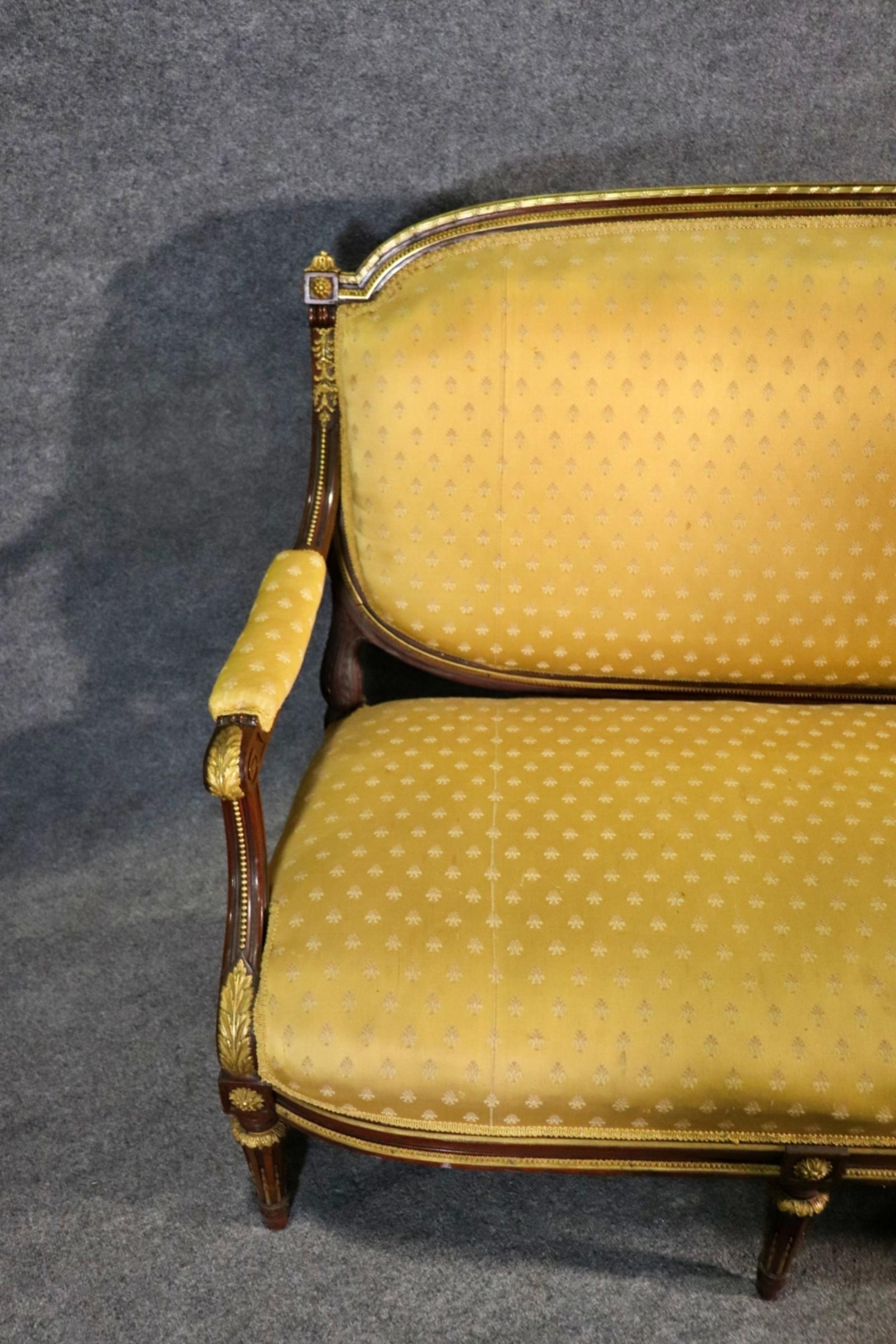 Late 19th Century Superb Quality Louis XVI Bronze Mounted Sofa Settee Manner of Francois Linke For Sale