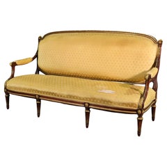 Soberbio Sofá Settee Luis XVI de calidad, con montura de bronce, estilo François Linke
