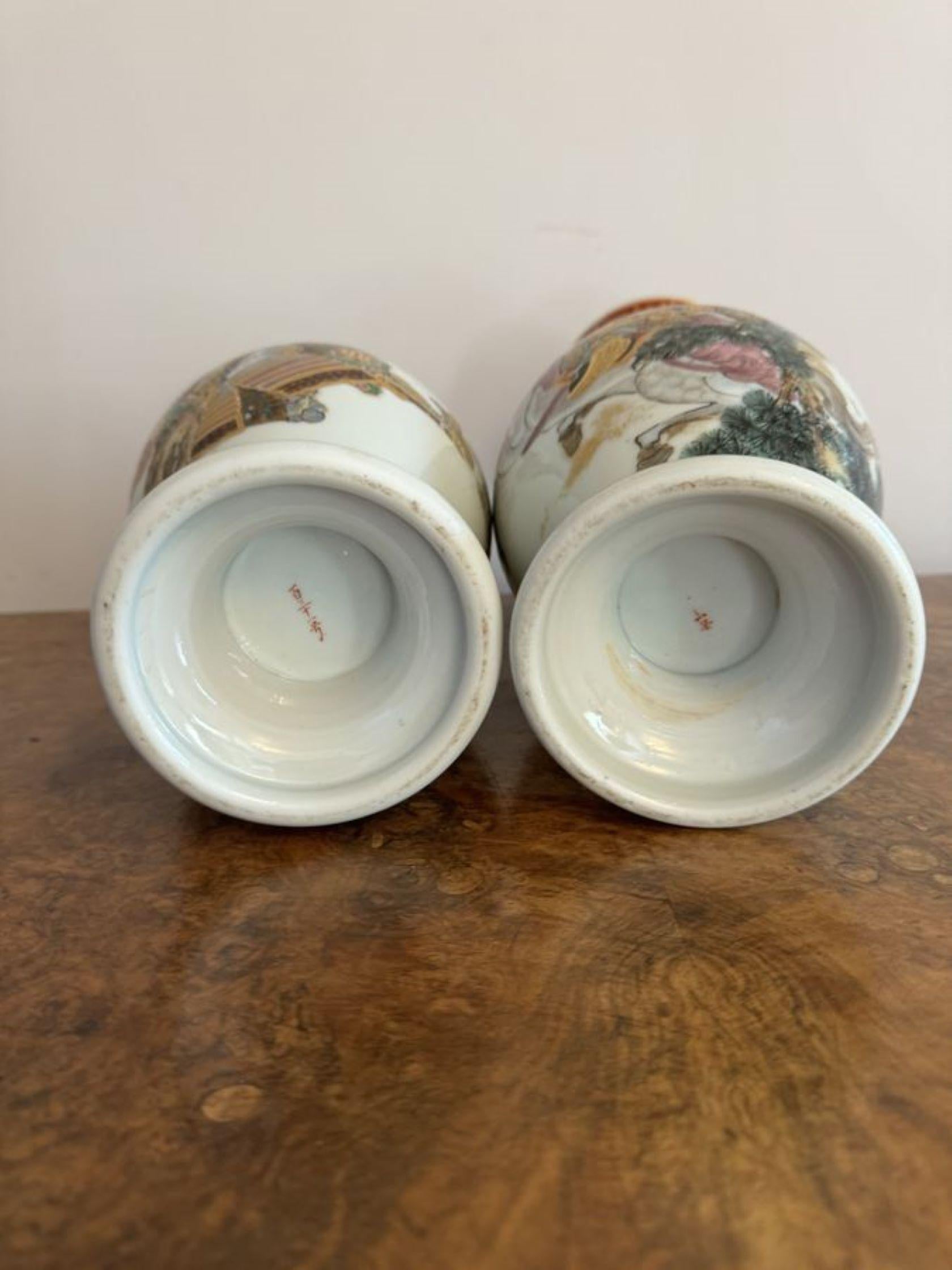 19th Century Superb quality pair of antique 19th century porcelain Chinese famille vercv vase For Sale