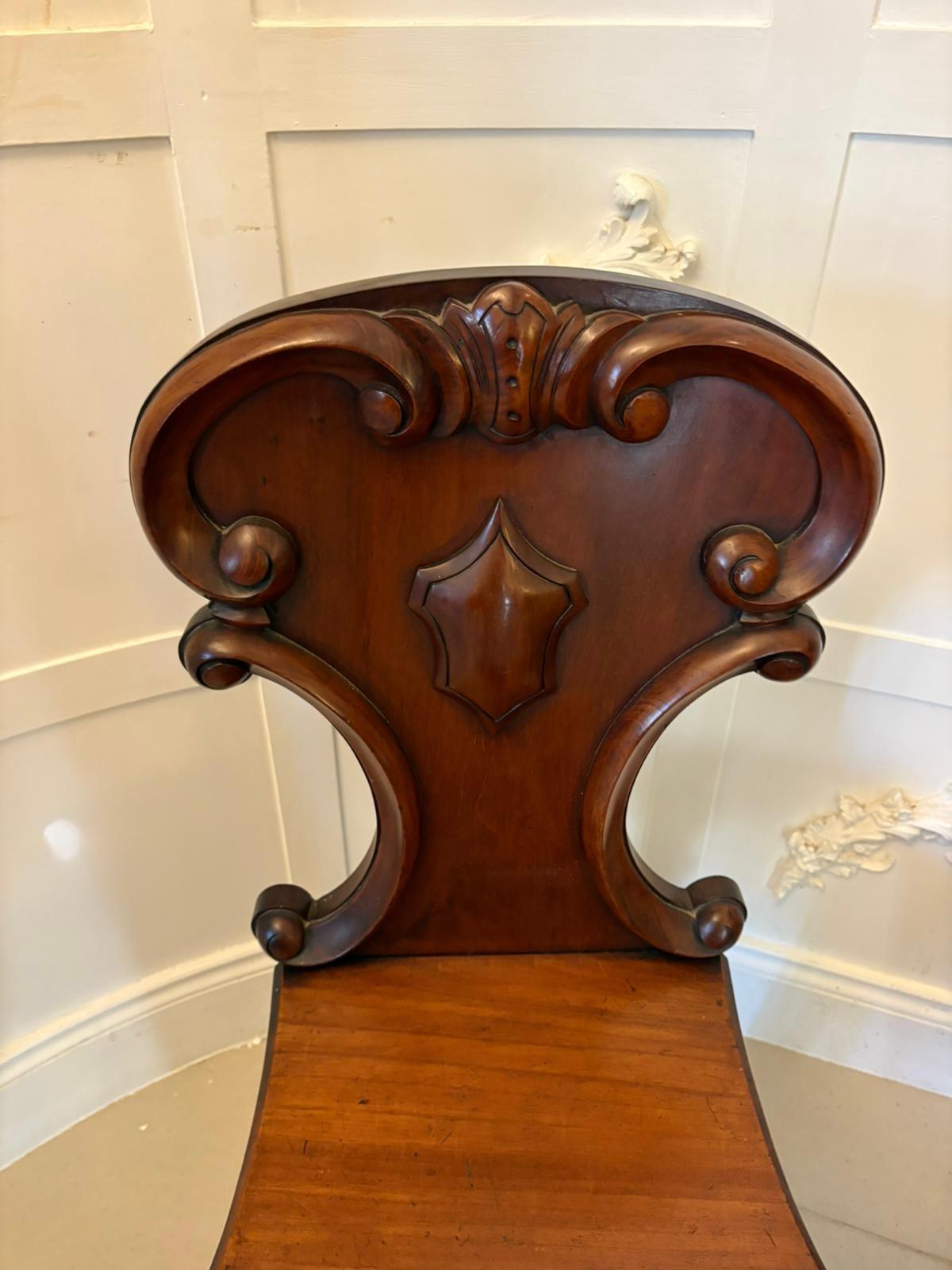 Superb Quality Pair of Antique Victorian Mahogany Hall / Side Chairs en venta 4