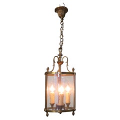 Superb Quality Round Art Deco Brass and Glass Lantern