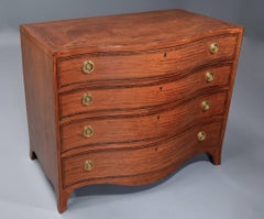Superb Quality Serpentine Shaped Satinwood Gentleman's Dressing Chest