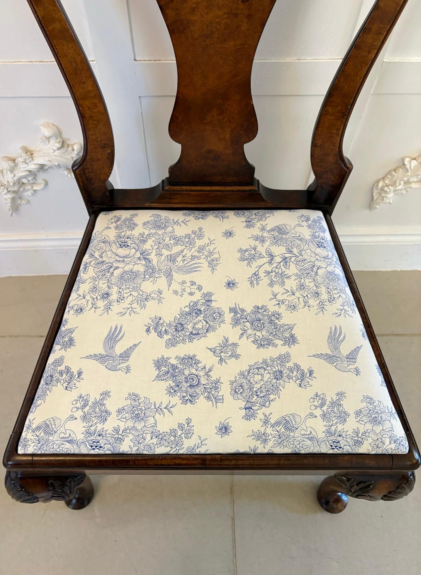 Juego de 6 Sillas de Comedor Antiguas Victorianas de Nogal Tallado de Excelente Calidad en Bueno estado para la venta en Suffolk, GB