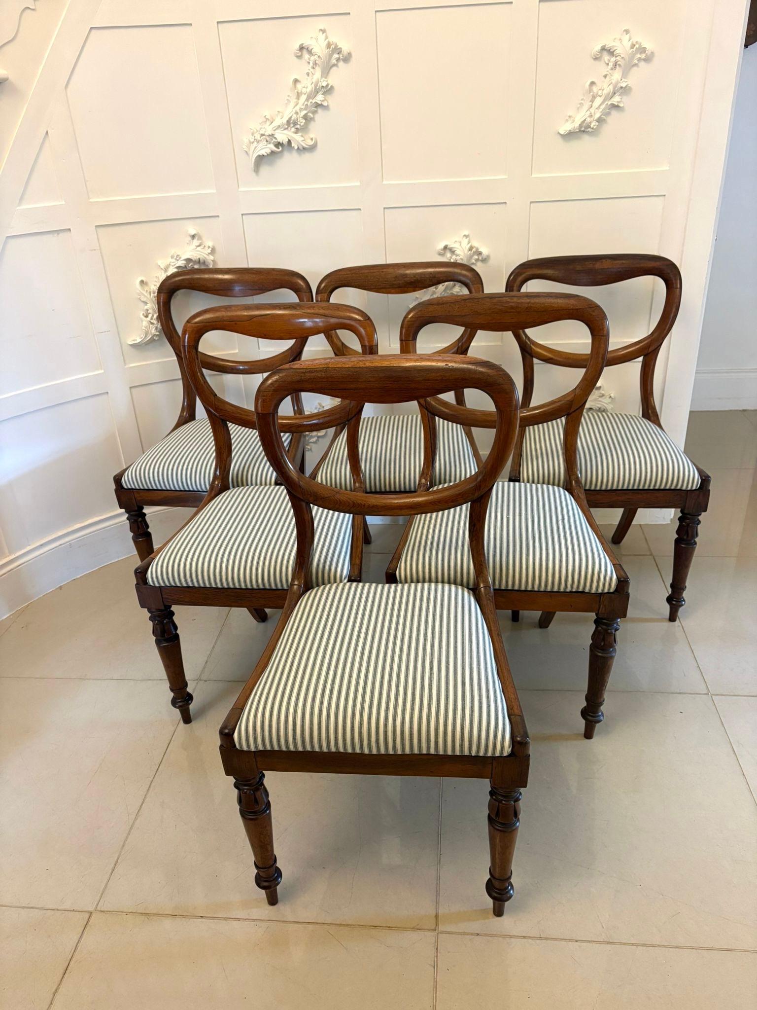 Victorien Superbe ensemble de 6 chaises de salle à manger en palissandre de l'époque victorienne en vente