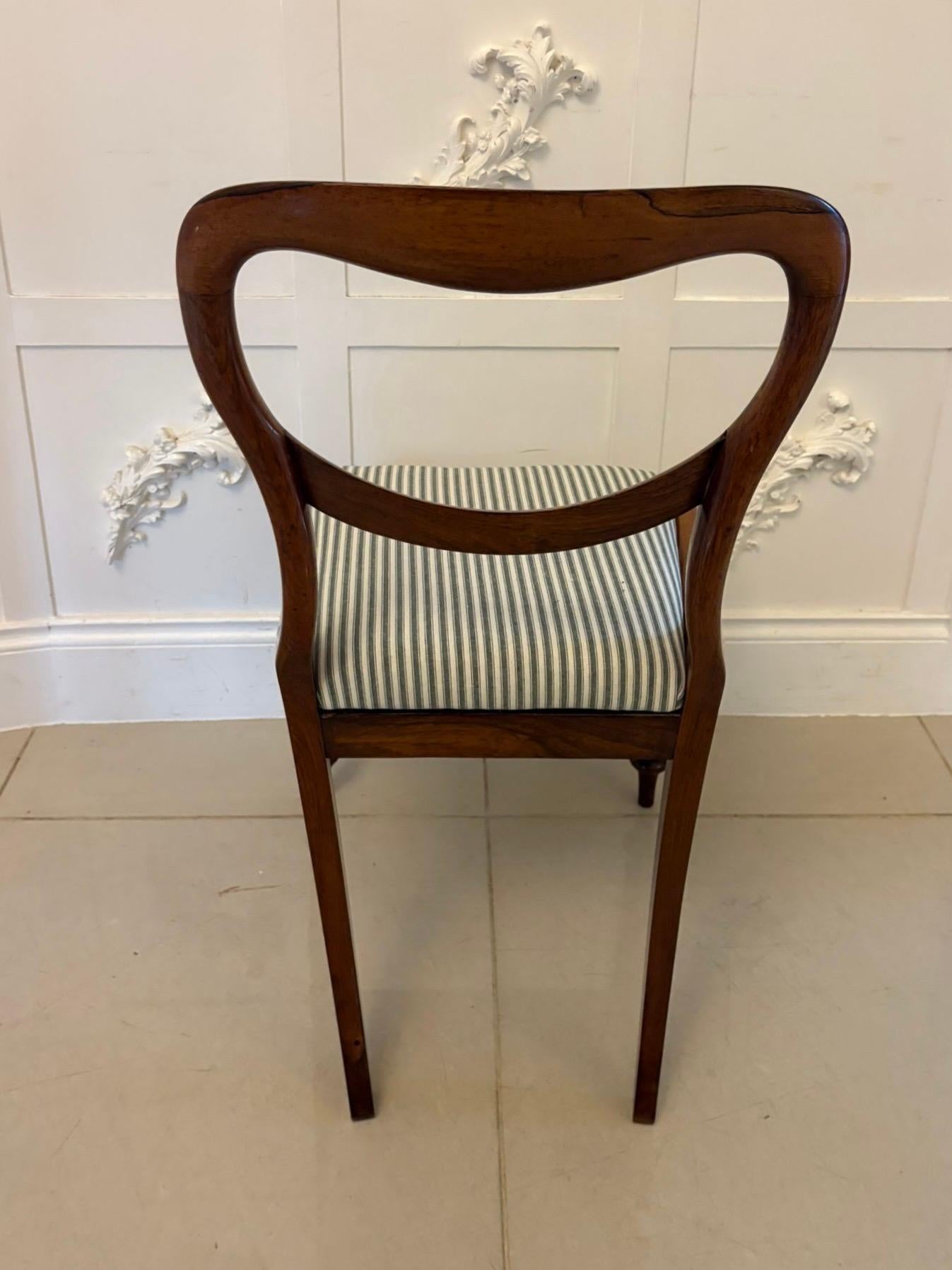Superbe ensemble de 6 chaises de salle à manger en palissandre de l'époque victorienne Bon état - En vente à Suffolk, GB