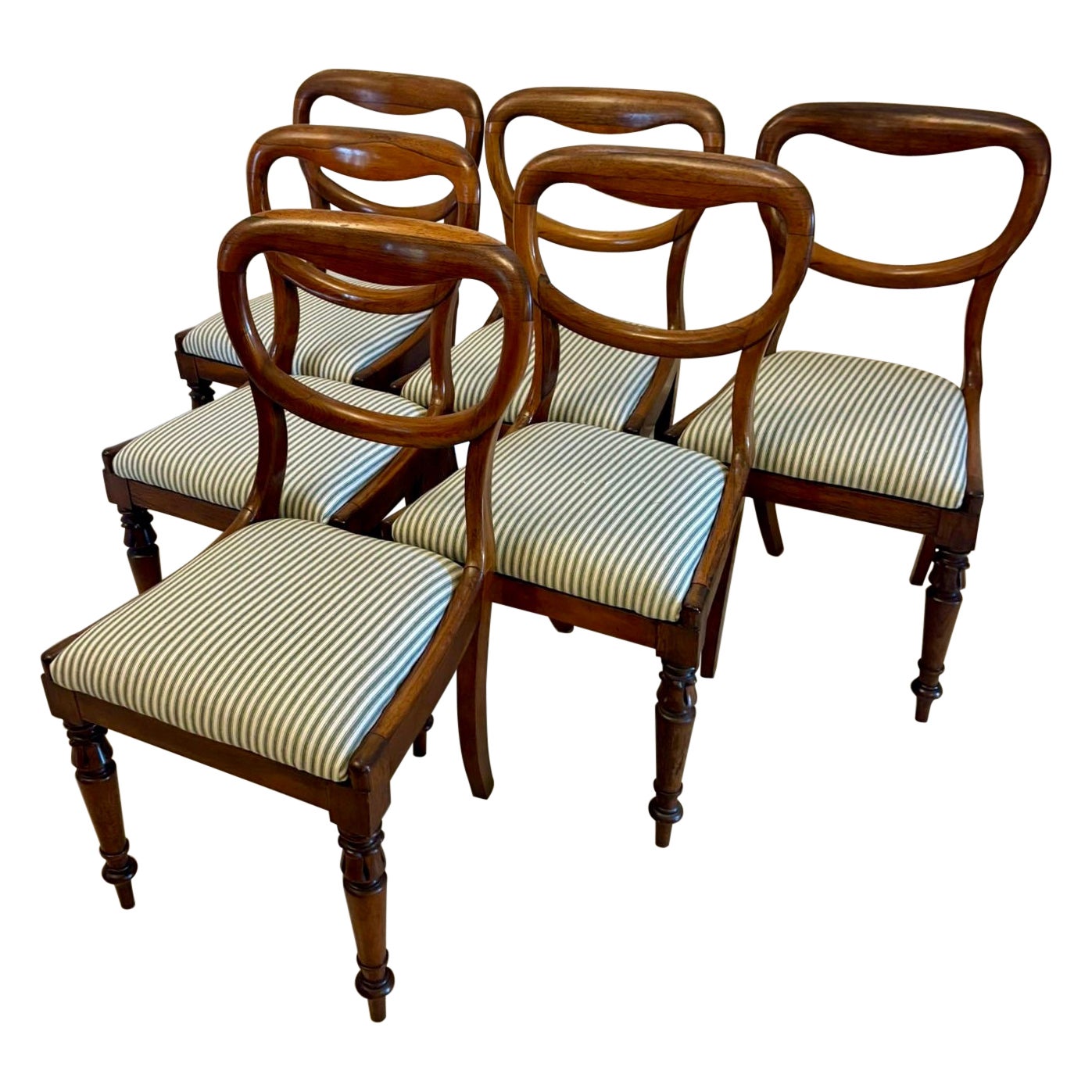 Superbe ensemble de 6 chaises de salle à manger en palissandre de l'époque victorienne