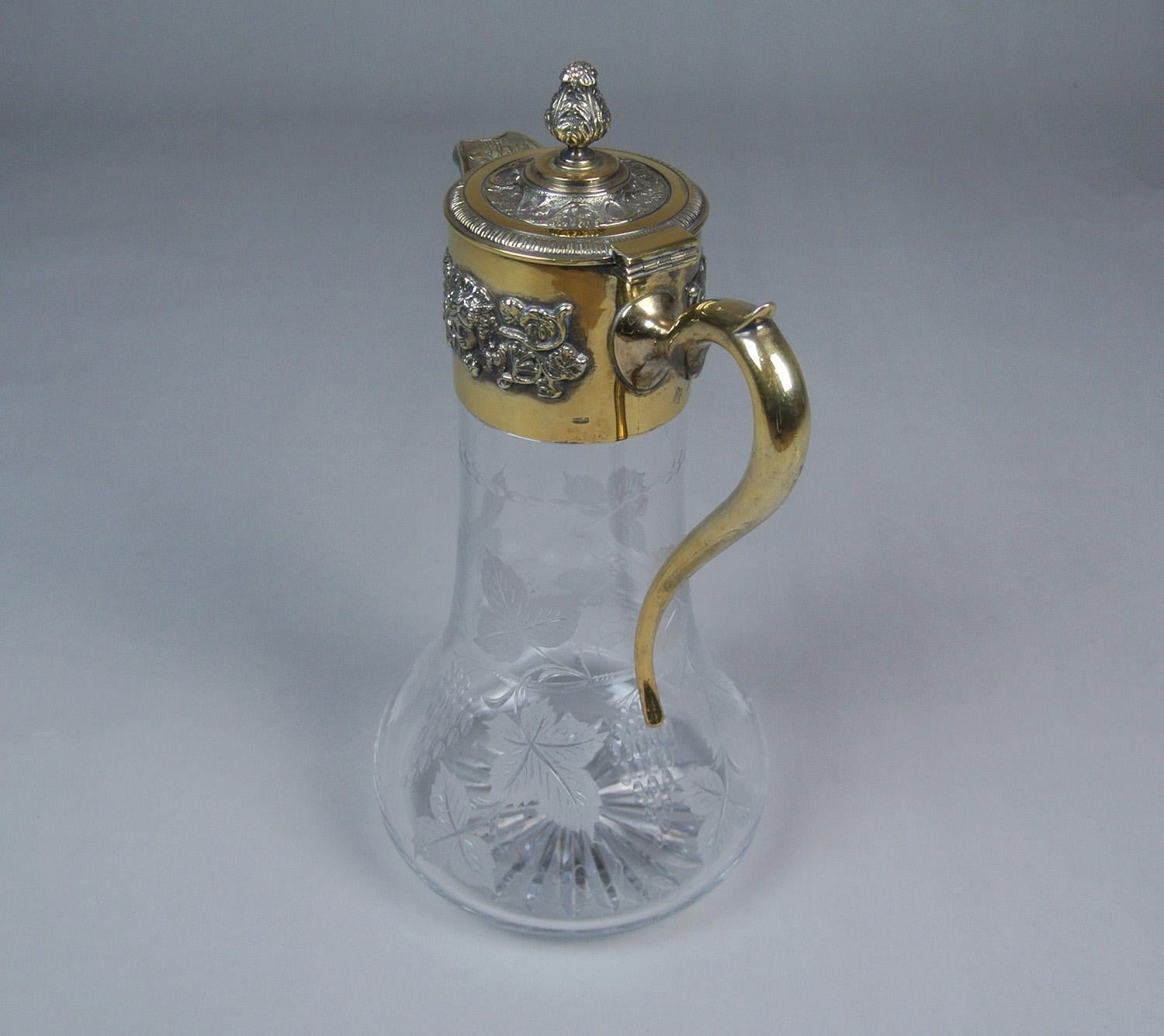 Superb Quality Silver Asprey and Co. Ltd Bacchus Mask Claret Jug - 1960 In Good Condition For Sale In Heathfield, GB