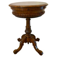 Superb Quality Unusual Antique Victorian Burr Walnut Plant/Lamp Table
