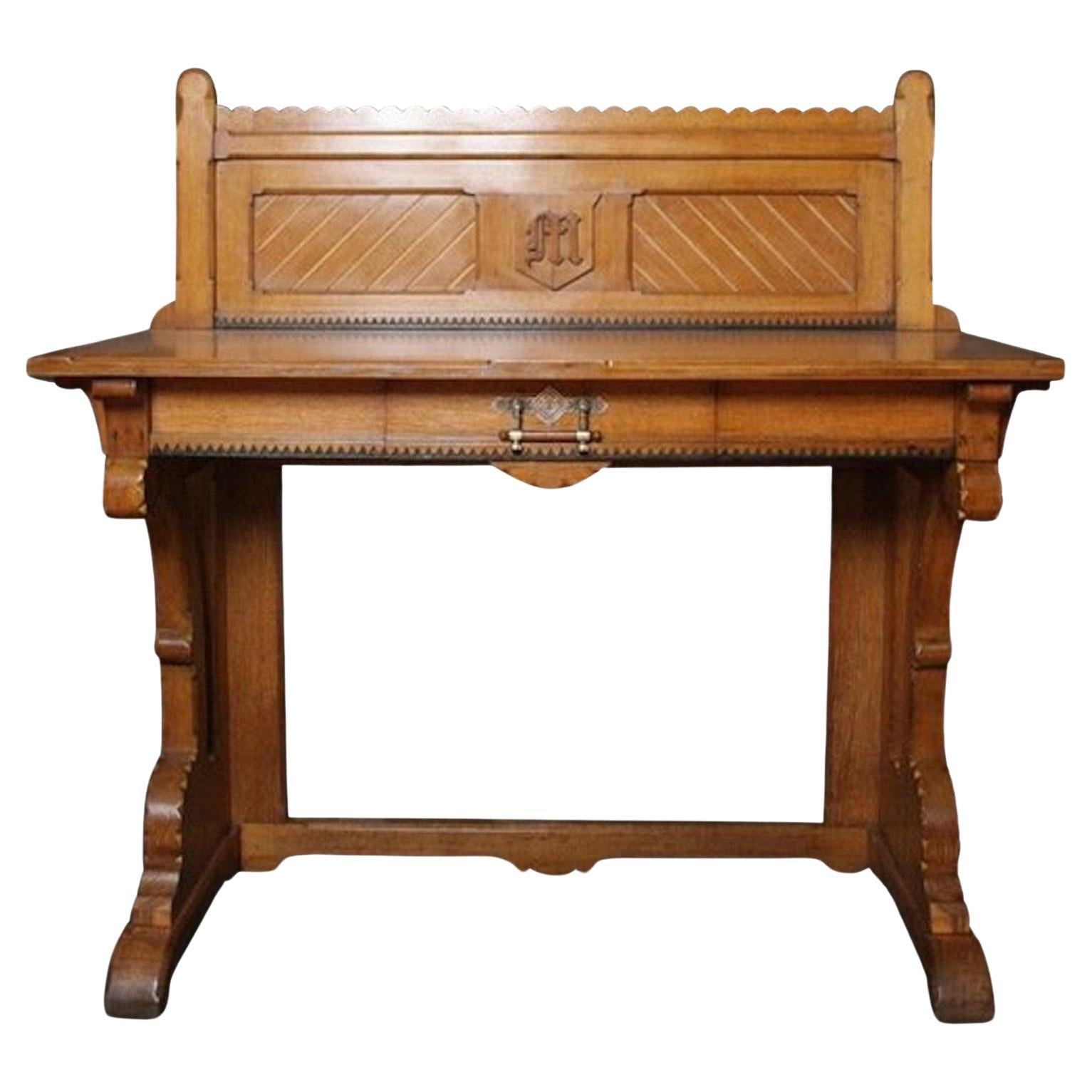 Superb Quality Victorian Console Table - Oak Hall Table For Sale