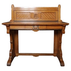 Used Superb Quality Victorian Console Table - Oak Hall Table