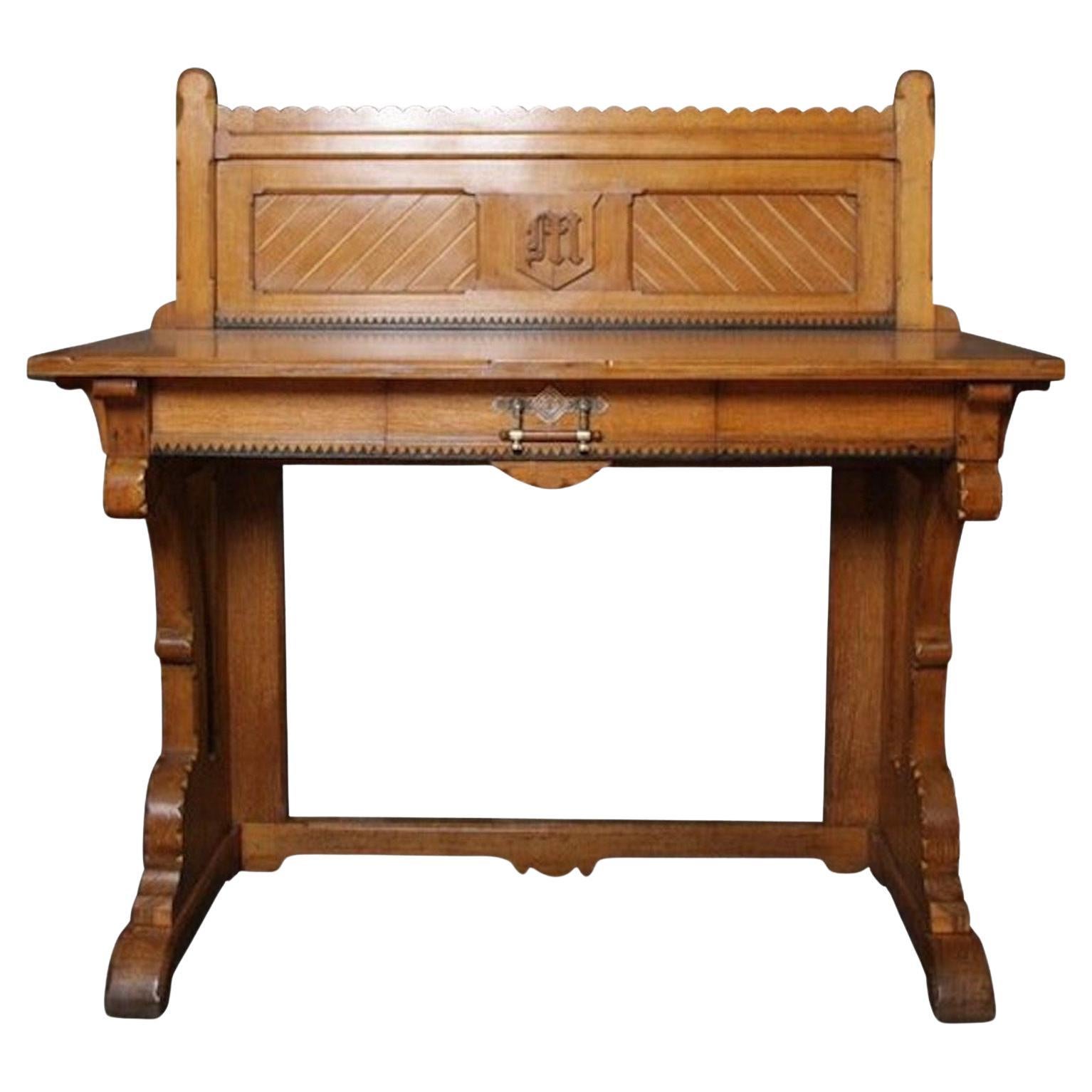 Superb Quality Victorian Console Table - Oak Hall Table For Sale