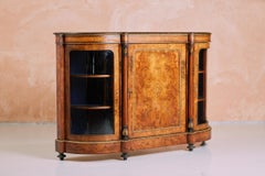 Superb Quality Victorian Inlaid Burr Walnut Credenza