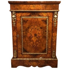 Superb Quality Victorian Period Burr Walnut and Marquetry Pier Cabinet