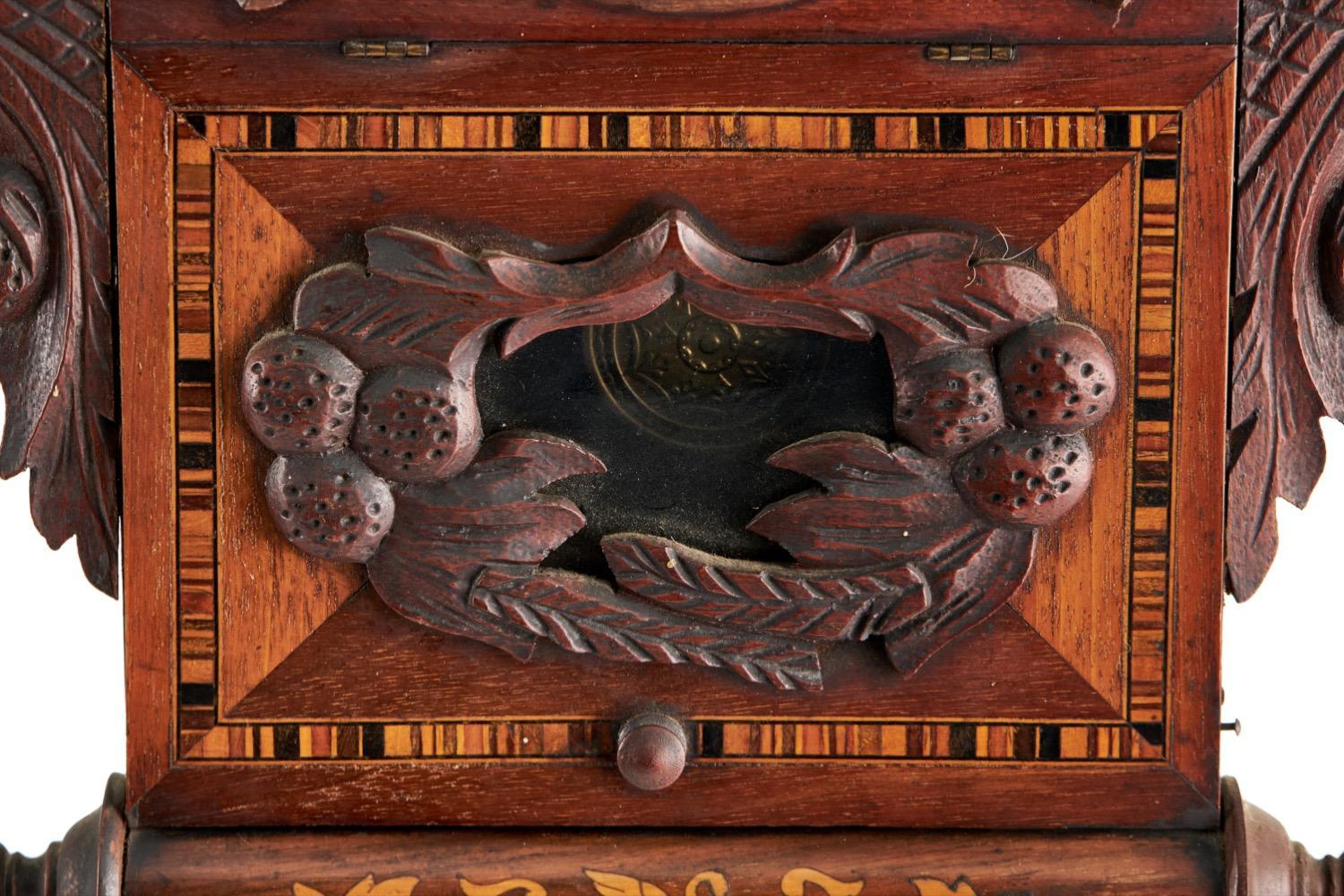 19th Century Superb Quality Victorian Walnut Inlaid Wall Clock