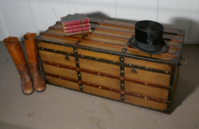 Superb Quality Vintage Canvas Travel Chest Or Steamer Trunk At 1stdibs