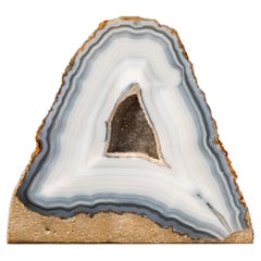 Rare Blue & White Lace Agate Geode with Intact Laces from Brazil