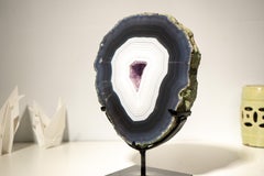 Superb Rare Dark Blue & White Lace Agate Geode