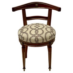 Antique Superb & Rare Empire Mahogany and Brass Inlaid Chair