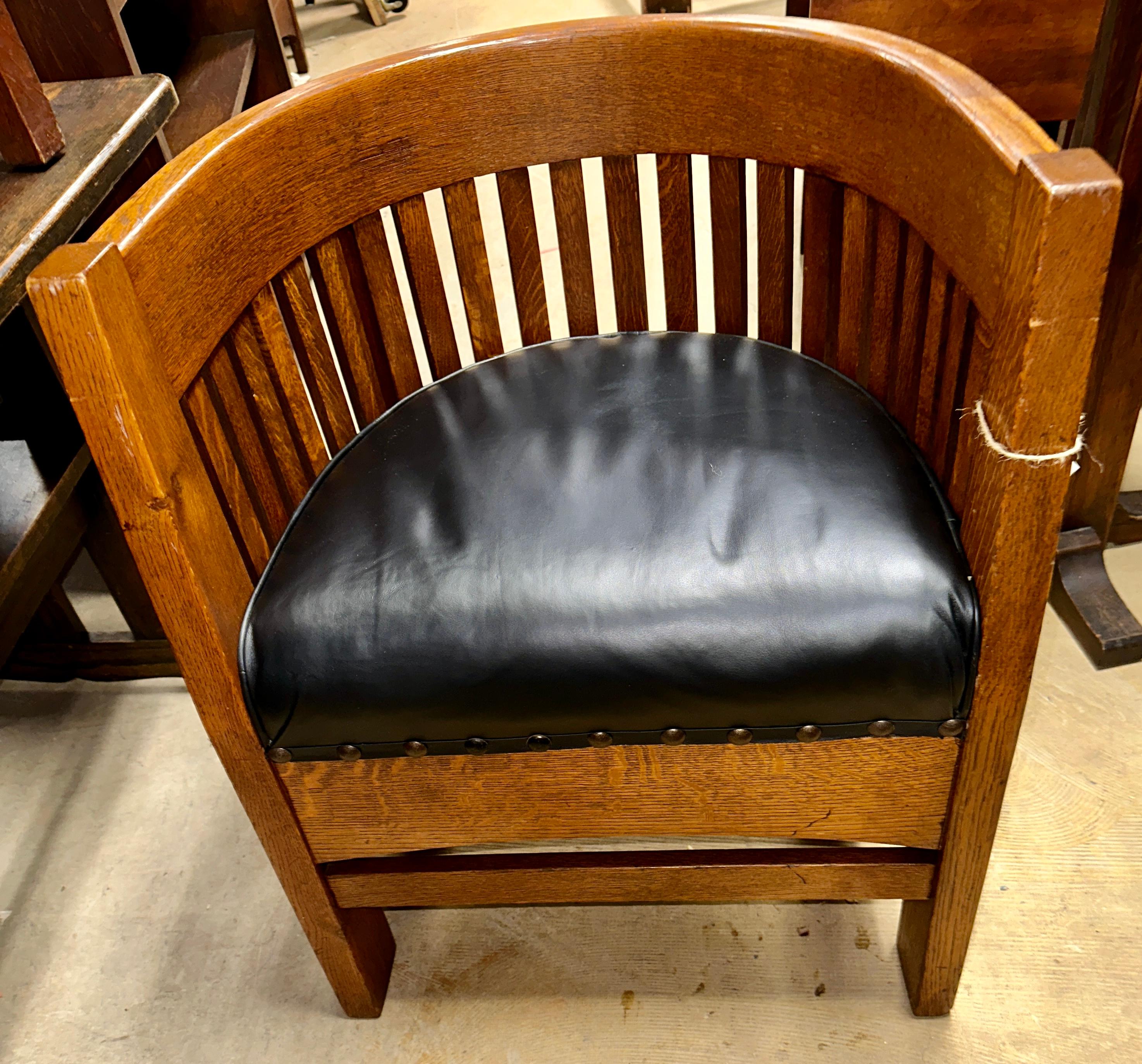 SUPERB Seltener Satz von vier (4) Plial Brothers Stühlen - Stickley Era - W8379 im Angebot 7