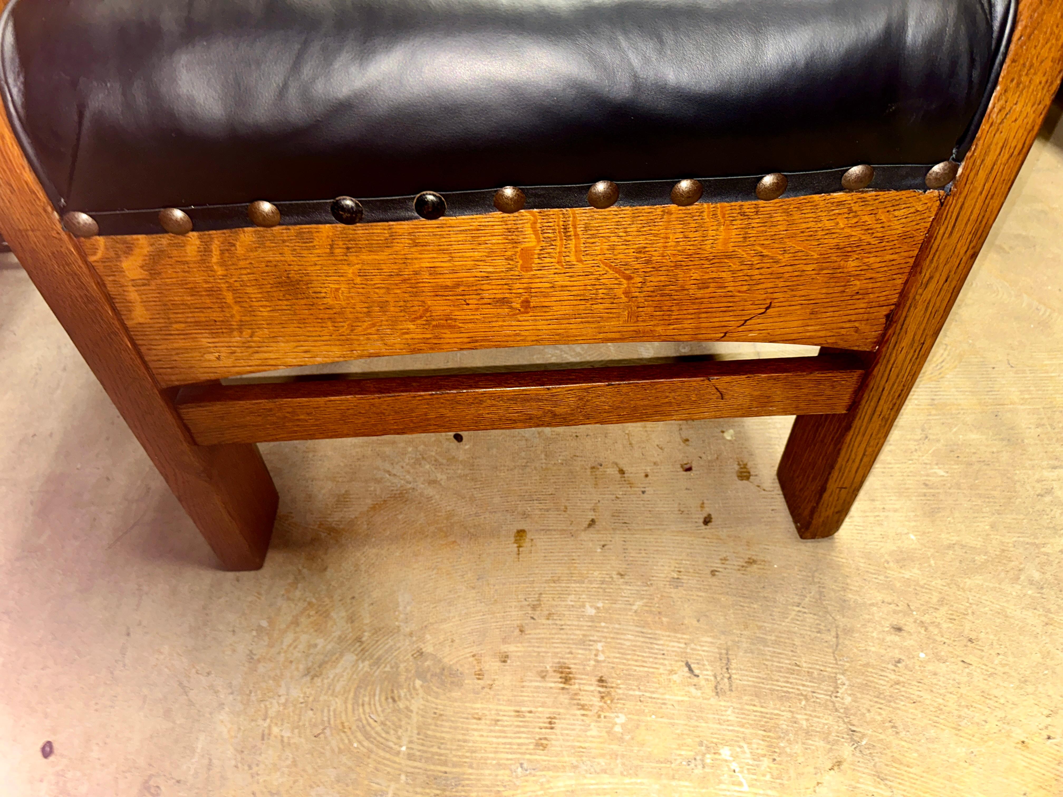 SUPERB Seltener Satz von vier (4) Plial Brothers Stühlen - Stickley Era - W8379 im Angebot 8