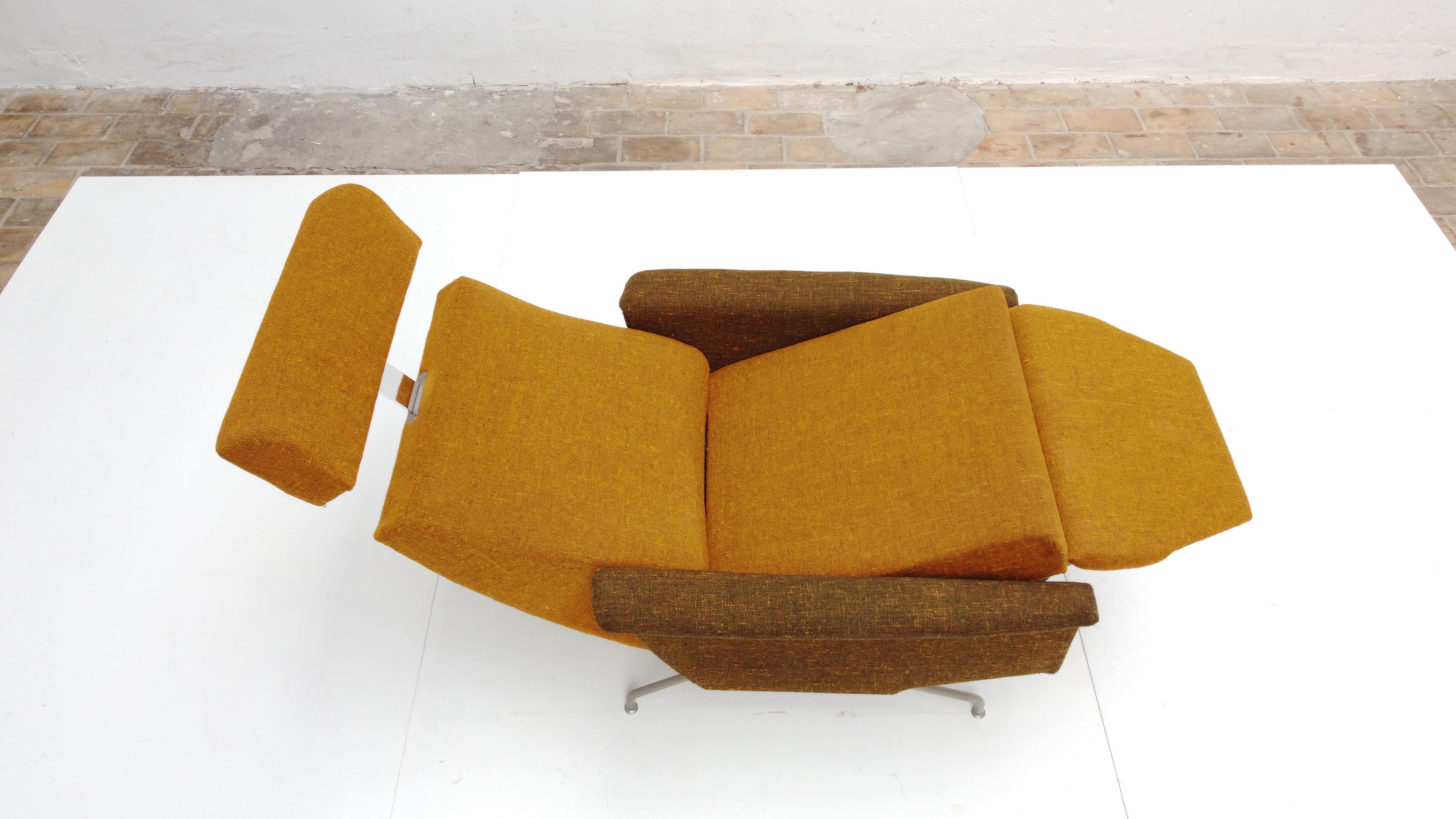 Superb Reclining Lounge Chair by Georges De Rijck for Beaufort Belgium, 1958 In Good Condition In bergen op zoom, NL