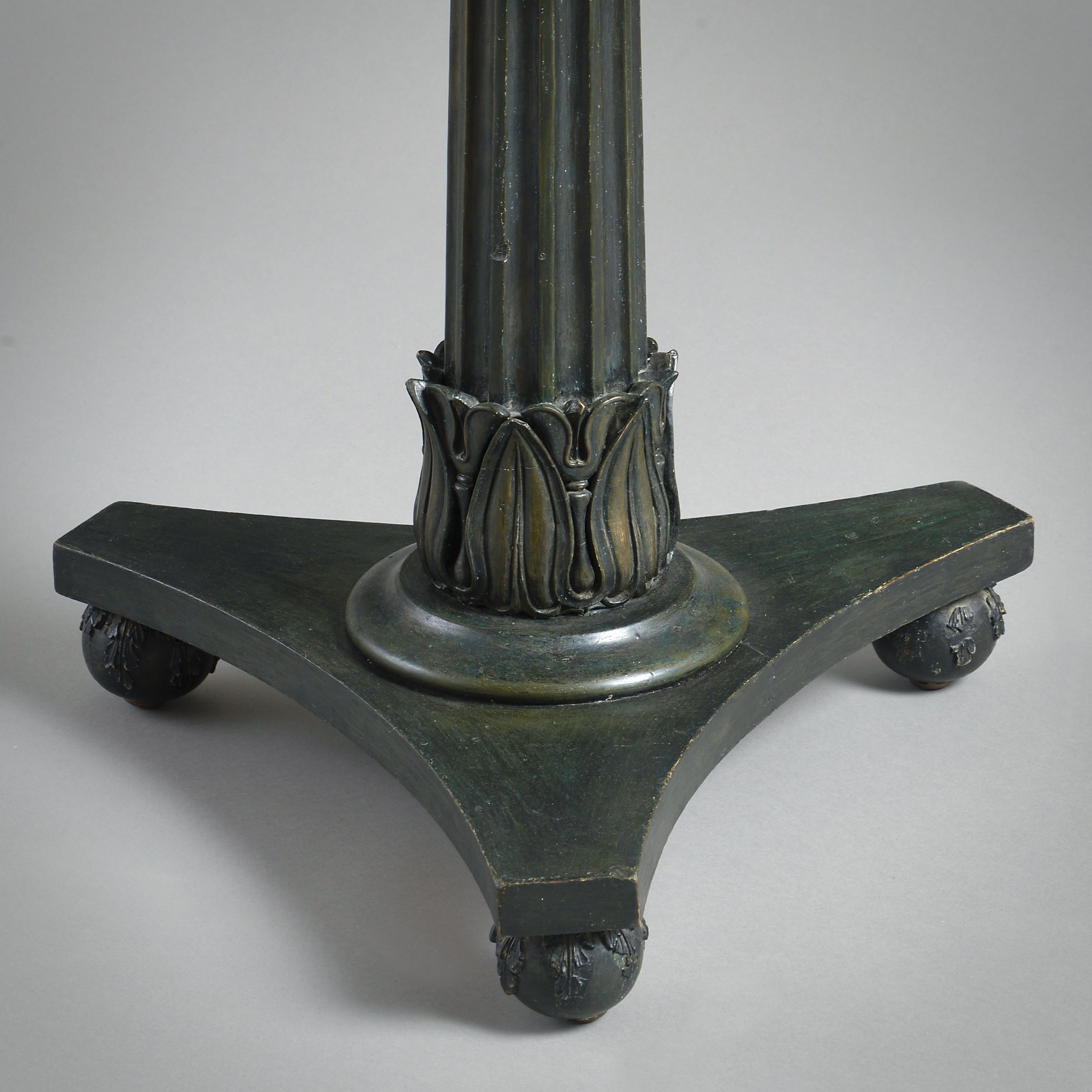 Superb Regency Specimen Marble Centre Table with Bronzed Neoclassical Base For Sale 1
