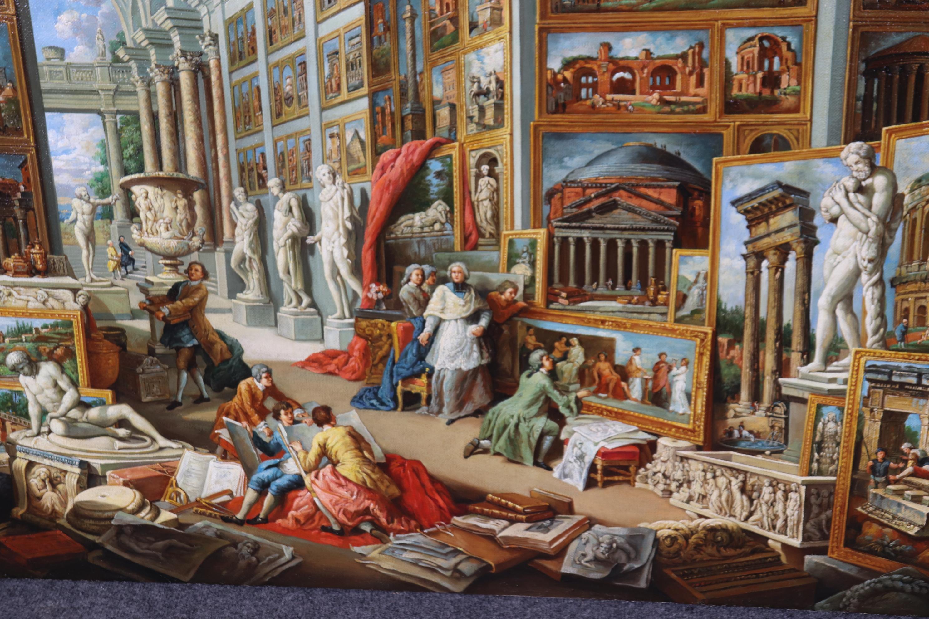 Magnífica pintura escénica italiana del Renacimiento 