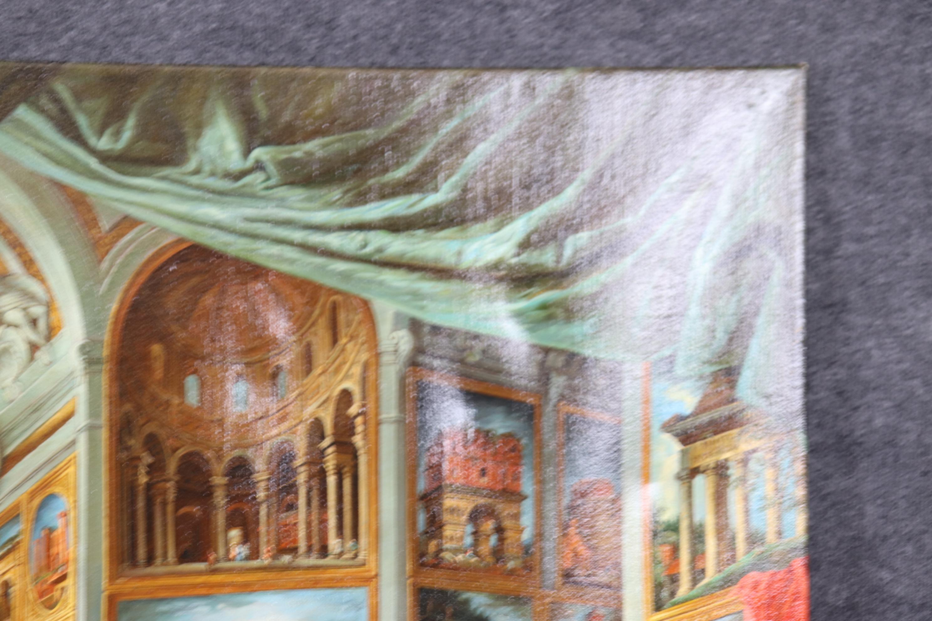 Magnífica pintura escénica italiana del Renacimiento 