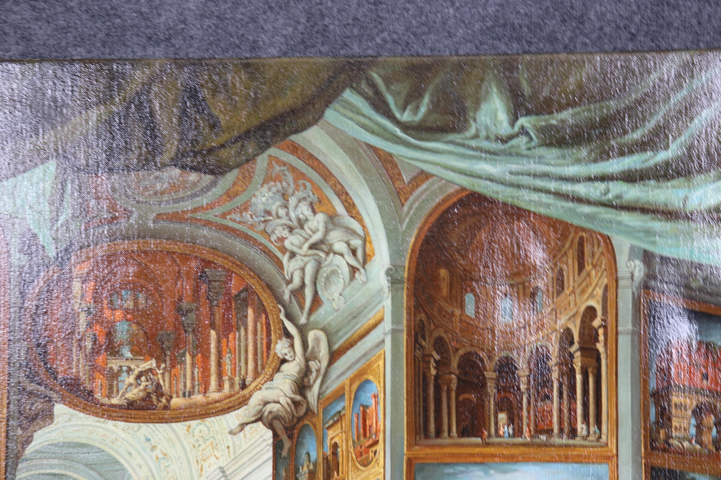 Magnífica pintura escénica italiana del Renacimiento 