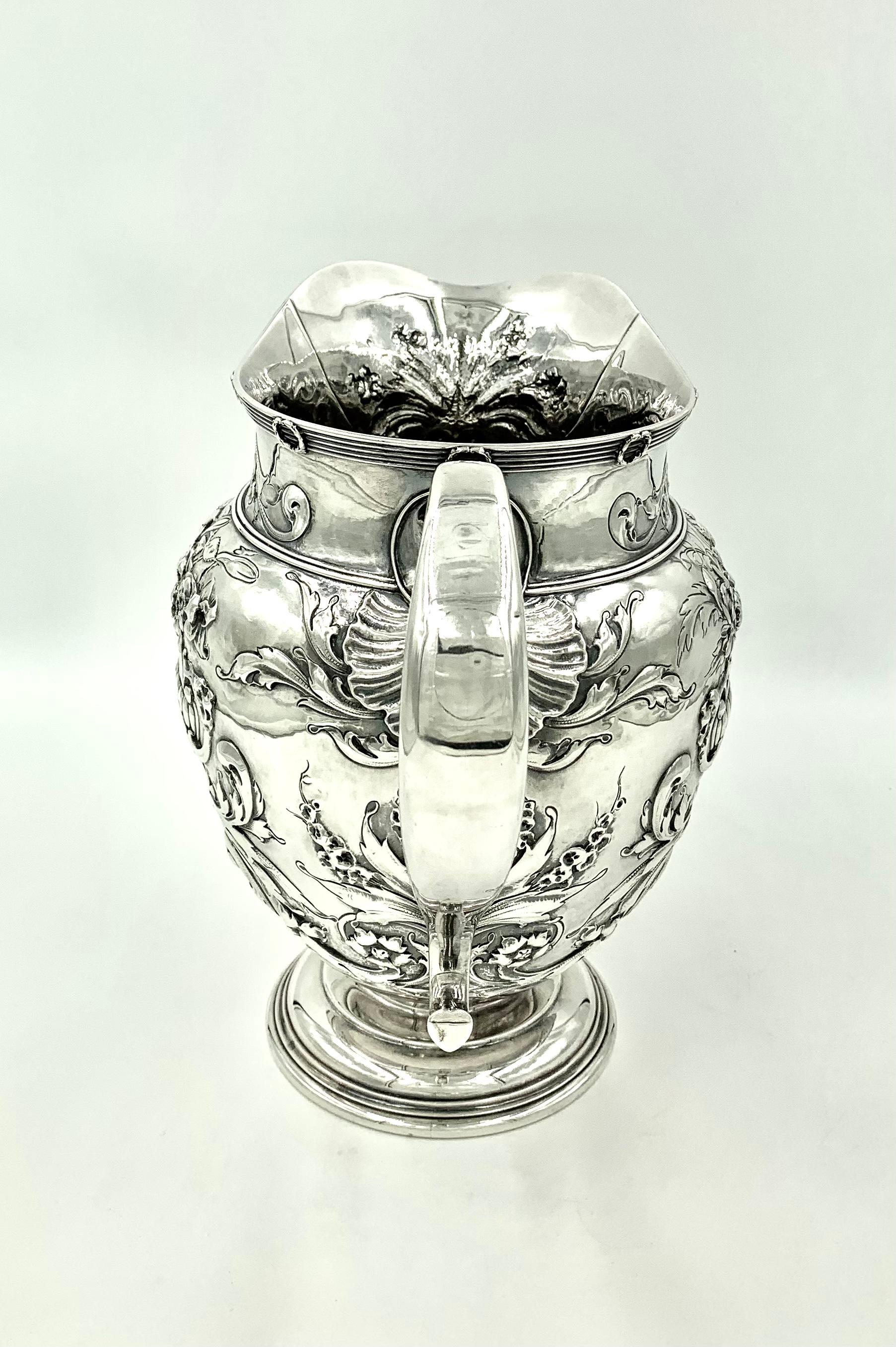 Superb Renaissance Style Large Antique Gorham Sterling Silver Pitcher, Circa 1880 In Good Condition For Sale In New York, NY