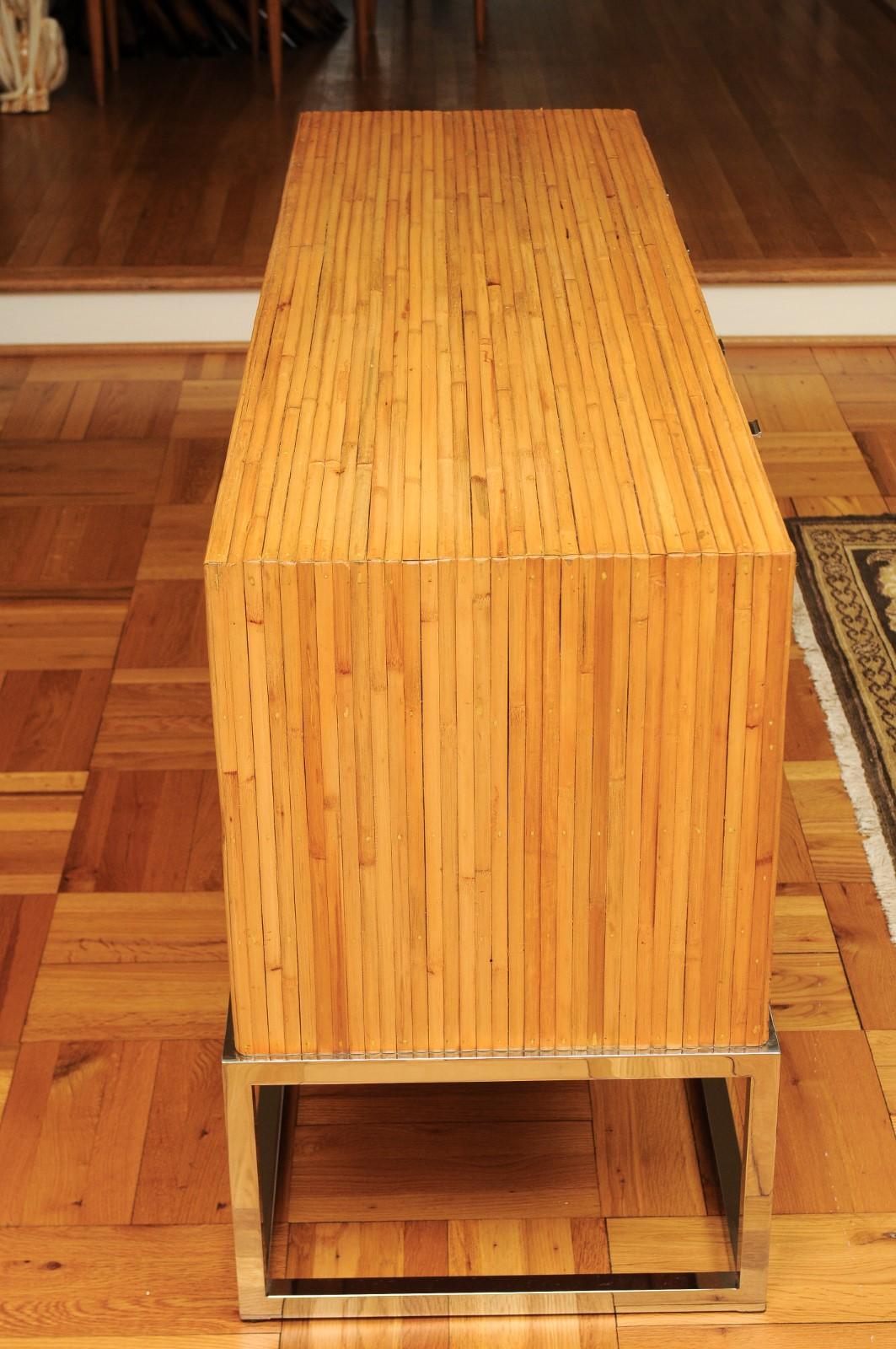 Superb Restored Bamboo Credenza in the Style of Milo Baughman, circa 1975 For Sale 5