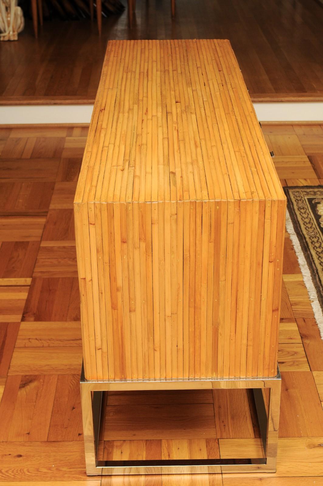 Superb Restored Bamboo Credenza in the Style of Milo Baughman, circa 1975 For Sale 5