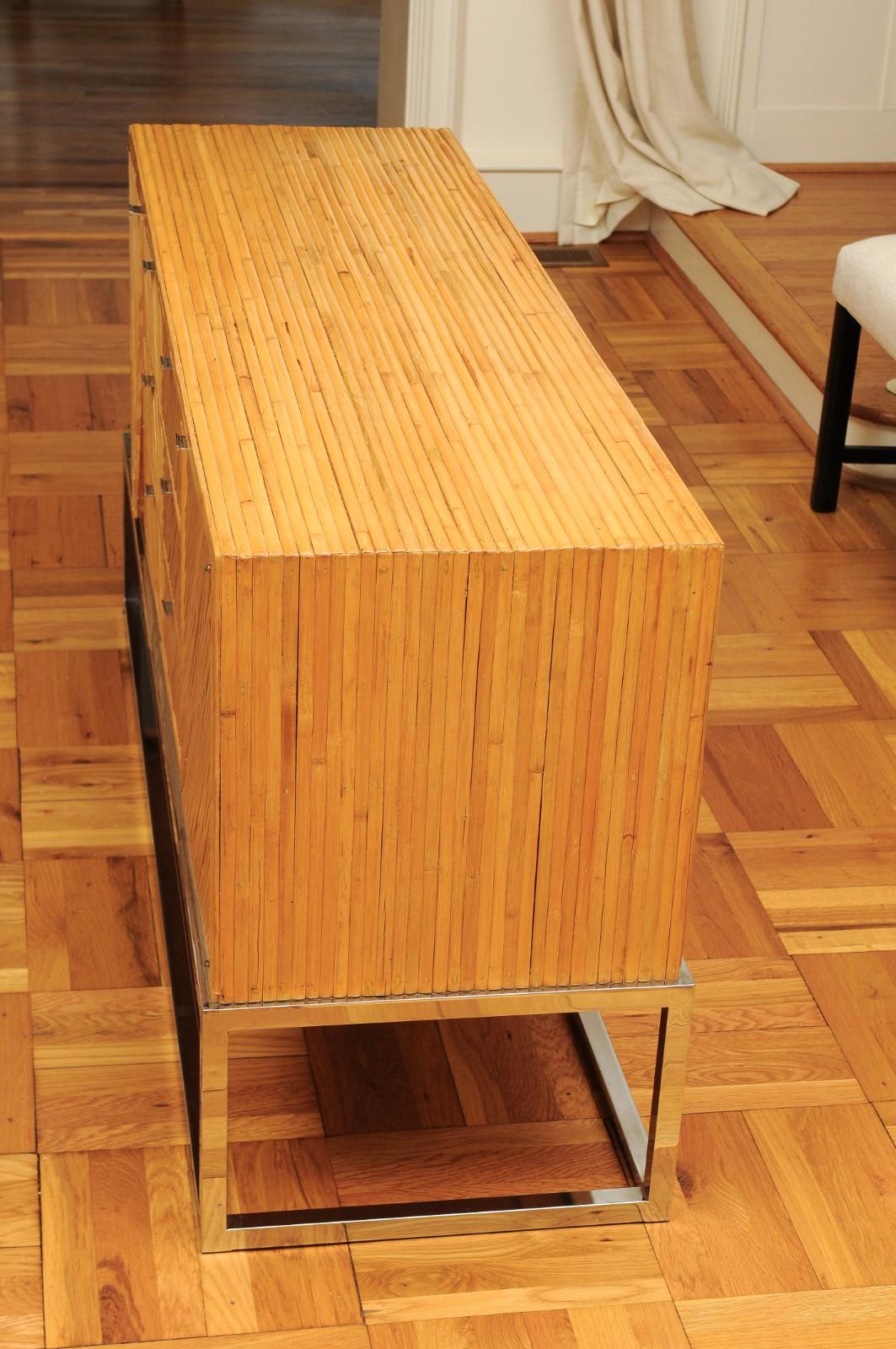 Superb Restored Bamboo Credenza in the Style of Milo Baughman, circa 1975 For Sale 6