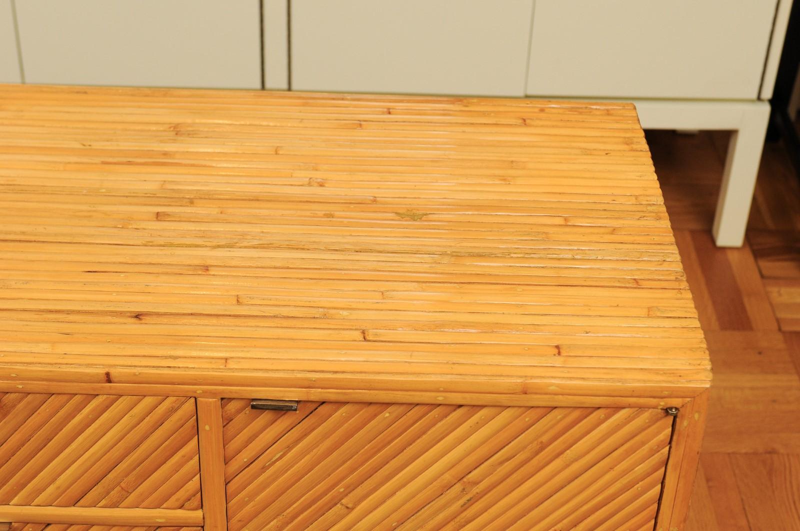 Superb Restored Bamboo Credenza in the Style of Milo Baughman, circa 1975 For Sale 10