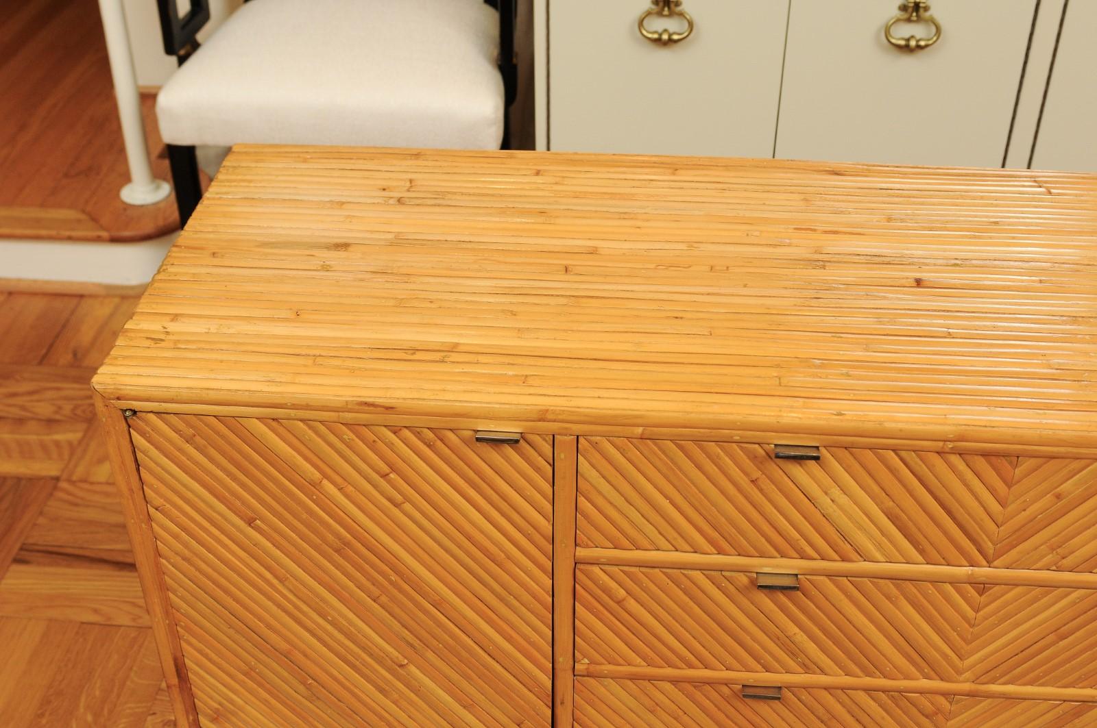 Superb Restored Bamboo Credenza in the Style of Milo Baughman, circa 1975 For Sale 11
