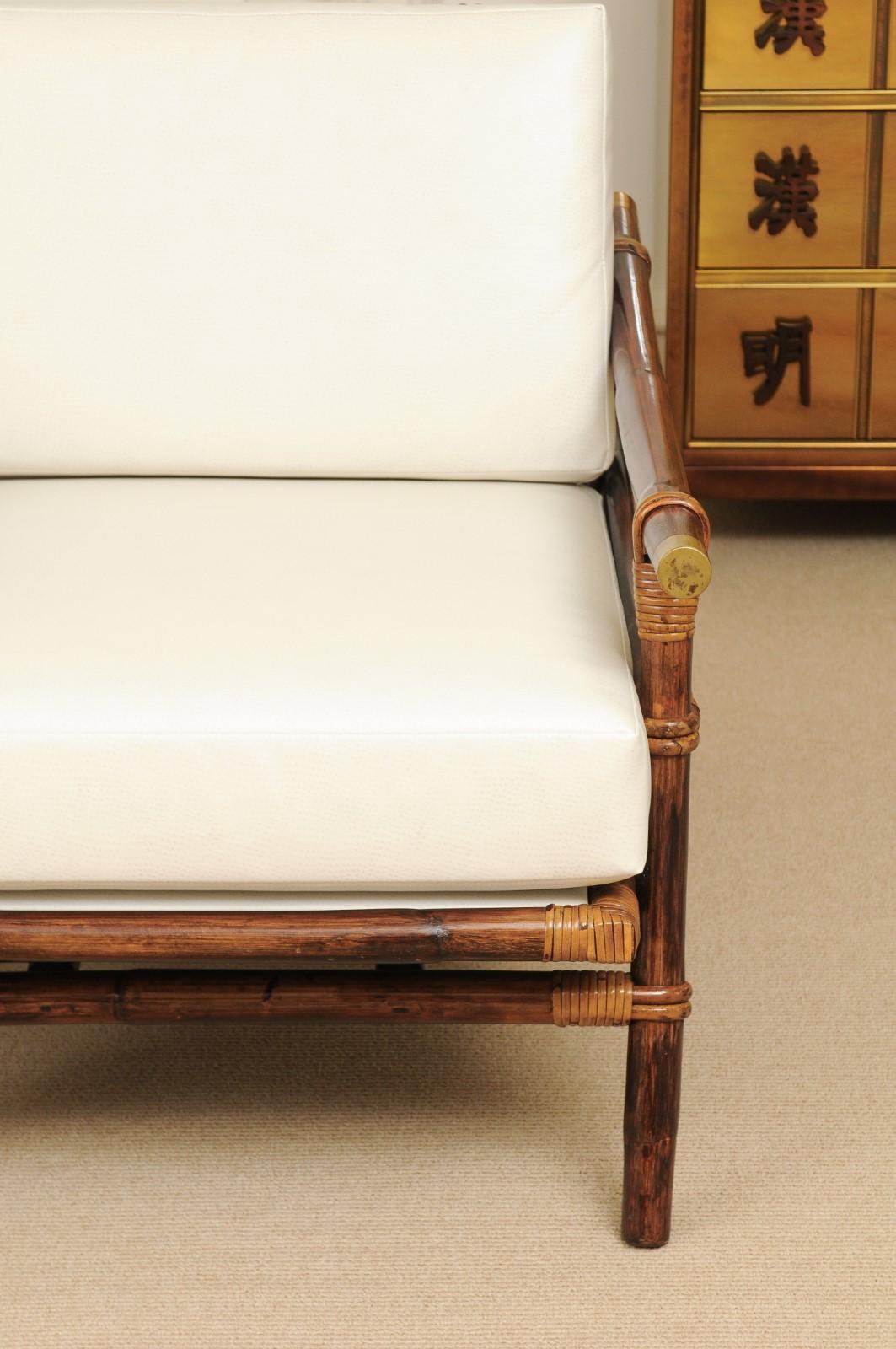 Superb Restored Pair of Campaign Loungers by Wisner for Ficks Reed, circa 1954 9