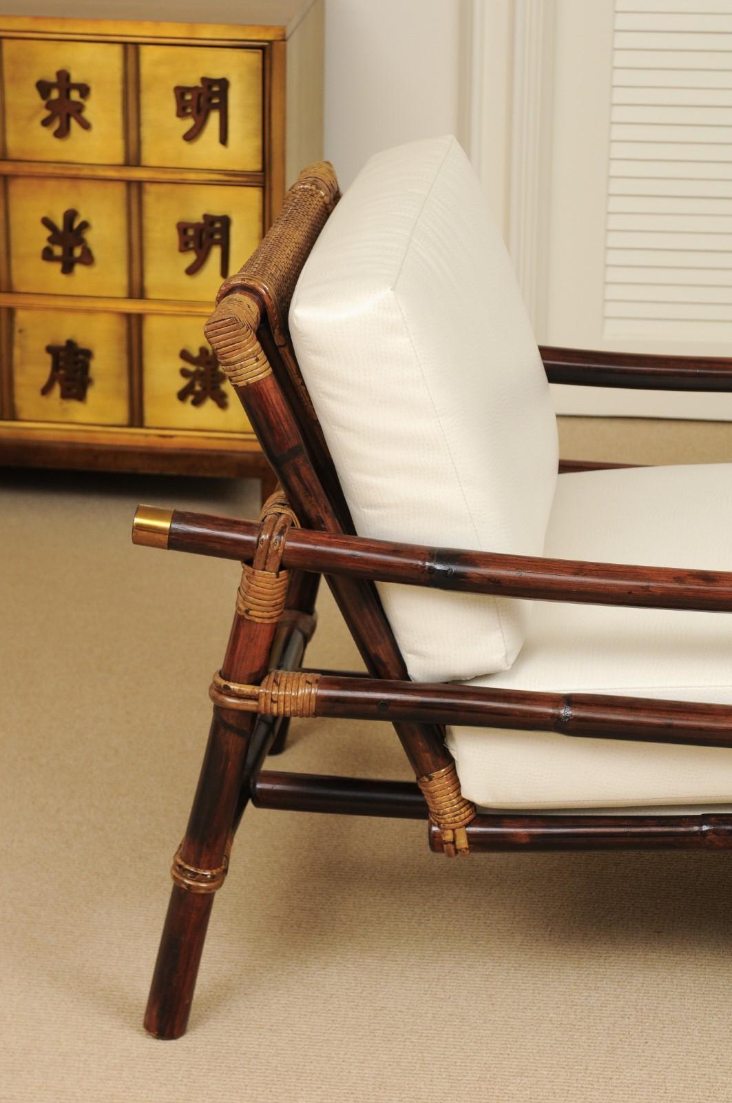 Superb Restored Pair of Campaign Loungers by Wisner for Ficks Reed, circa 1954 1